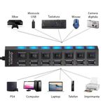 PC, gaming si accesorii - Retelistica - Hub-uri - Hub USB Cu 7 Porturi Techstar® HUBA55, 1 X USB 3.0, 6 X USB 2.0, Indicator LED Putere, Comutator Independent, PC - Infinity.ro