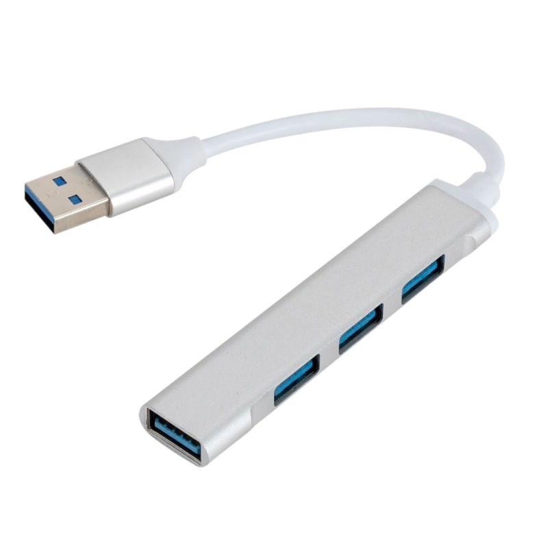PC, gaming si accesorii - Retelistica - Hub-uri - USB HUB Techstar® Diviso, USB 3.0 la 4 x USB 3.0, Aluminium, Compact, Usor, Plug&Play, Argintiu - Infinity.ro