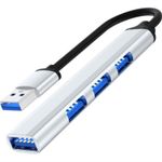 PC, gaming si accesorii - Retelistica - Hub-uri - USB HUB Techstar® Diviso, USB 3.0 la 4 x USB 3.0, Aluminium, Compact, Usor, Plug&Play, Argintiu - Infinity.ro