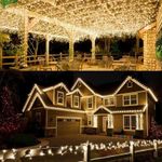 Casa si Gradina - Corpuri si surse de iluminat - Iluminat exterior - Instalatii luminoase exterior - Instalatie Luminoasa Solara, IP44, de 30/50/100m Lungime, cu 150/250/500 LED-uri, Lumina Alba Calda - 30m-150LED - Infinity.ro