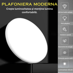 Casa si Gradina - Corpuri si surse de iluminat - Plafoniere, aplice si spoturi - Plafoniera LED Moderna, Clasa Enegetica A, Ultra subtire 2cm, Aplica pentru interior, in forma rotunda, tri-proof, 38W - Infinity.ro