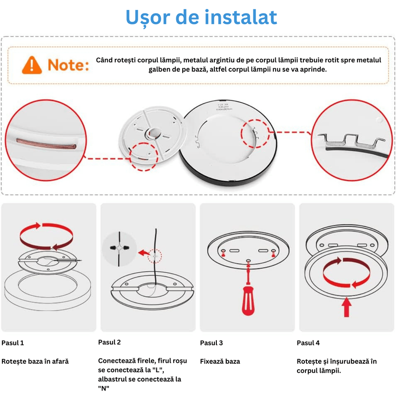 Casa si Gradina - Corpuri si surse de iluminat - Plafoniere, aplice si spoturi - Plafoniera LED Moderna, Clasa Enegetica A, Ultra subtire 2cm, Aplica pentru interior, in forma rotunda, tri-proof, 38W - Infinity.ro