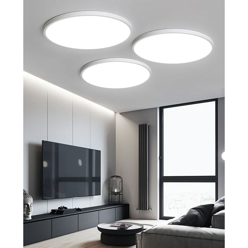 Casa si Gradina - Corpuri si surse de iluminat - Plafoniere, aplice si spoturi - Plafoniera LED Moderna, Clasa Enegetica A, Ultra subtire 2cm, Aplica pentru interior, in forma rotunda, tri-proof, 38W - Infinity.ro
