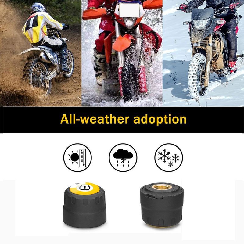 Auto si Moto - Anvelope si jante - Accesorii roti - Alte accesorii roti - Set Senzori Techstar® TPMS cu Bluetooth pentru Motociclete, Monitorizare a Presiunii in Anvelope, Compatibil Android - Infinity.ro