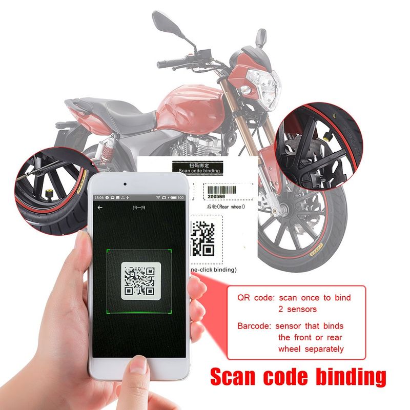 Auto si Moto - Anvelope si jante - Accesorii roti - Alte accesorii roti - Set Senzori Techstar® TPMS cu Bluetooth pentru Motociclete, Monitorizare a Presiunii in Anvelope, Compatibil Android - Infinity.ro