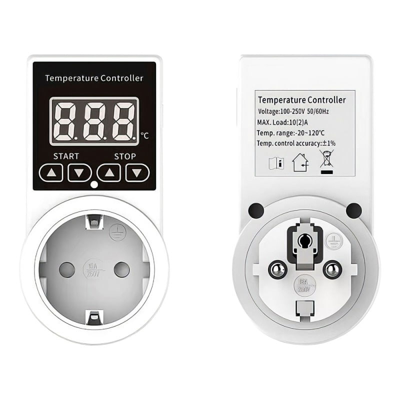 Casa si Gradina - Electrice - Prize - Priza Programabila Techstar® , Digital Timer, 240V, 10A, Timp/Temperatura, Termostat, Senzor Temperatura, Pentru sera - Infinity.ro