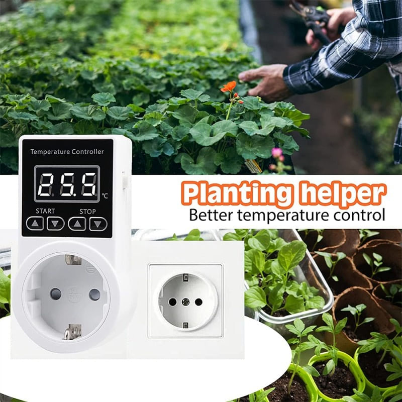 Casa si Gradina - Electrice - Prize - Priza Programabila Techstar® , Digital Timer, 240V, 10A, Timp/Temperatura, Termostat, Senzor Temperatura, Pentru sera - Infinity.ro