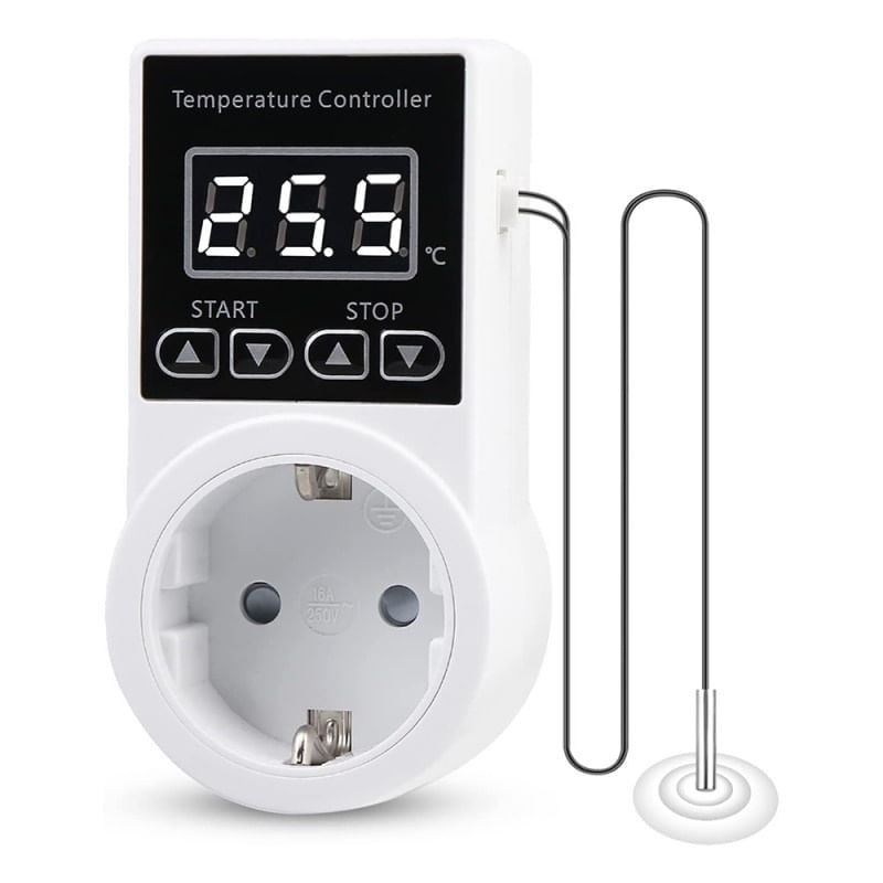 Casa si Gradina - Electrice - Prize - Priza Programabila Techstar® , Digital Timer, 240V, 10A, Timp/Temperatura, Termostat, Senzor Temperatura, Pentru sera - Infinity.ro