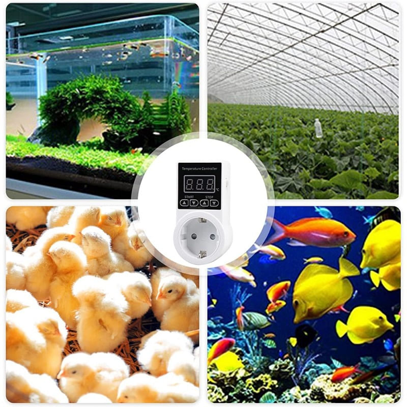 Casa si Gradina - Electrice - Prize - Priza Programabila Techstar® , Digital Timer, 240V, 10A, Timp/Temperatura, Termostat, Senzor Temperatura, Pentru sera - Infinity.ro