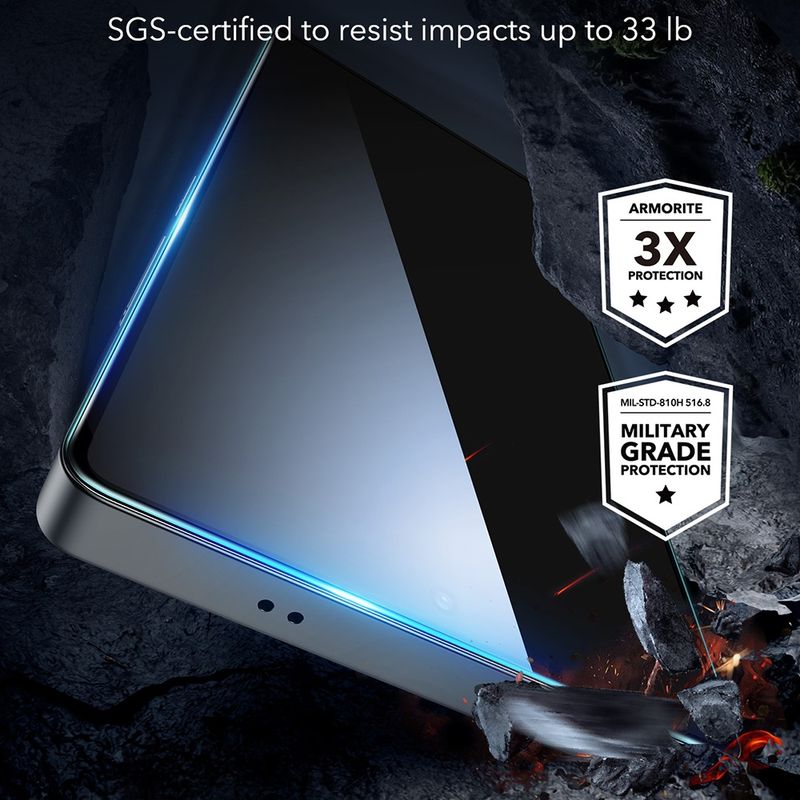 Laptop, Telefoane si Tablete - Telefoane mobile si accesorii - Accesorii Telefoane - Folii protectie telefoane - Folie pentru Samsung Galaxy S25 Ultra - ESR TempeRosu Glass - Privacy - Infinity.ro