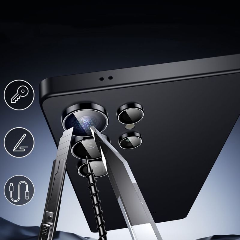 Laptop, Telefoane si Tablete - Telefoane mobile si accesorii - Accesorii Telefoane - Folii protectie telefoane - Folie Camera pentru Samsung Galaxy S25 Ultra - ESR Armorite Camera Lens Protectors - Negru - Infinity.ro