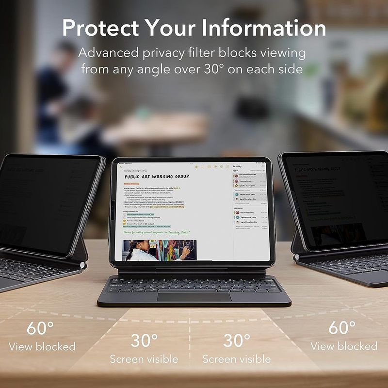 Laptop, Telefoane si Tablete - Tablete si accesorii tablete - Accesorii Tablete - Folii protectie tablete - Folie pentru iPad Air 11 (2024) - ESR Magnetic Privacy Screen Protector - Privacy - Infinity.ro