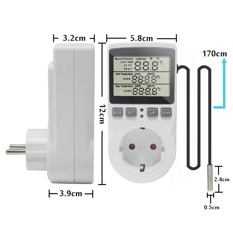 Casa si Gradina - Electrice - Prize - Priza Programabila Techstar® KT3100, Digital Timer, Priza Intrerupator, 230V, 16A, Programabila Timp/Temperatura - Infinity.ro