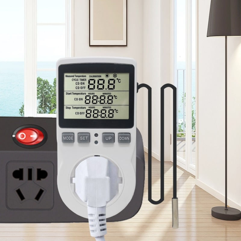 Casa si Gradina - Electrice - Prize - Priza Programabila Techstar® KT3100, Digital Timer, Priza Intrerupator, 230V, 16A, Programabila Timp/Temperatura - Infinity.ro