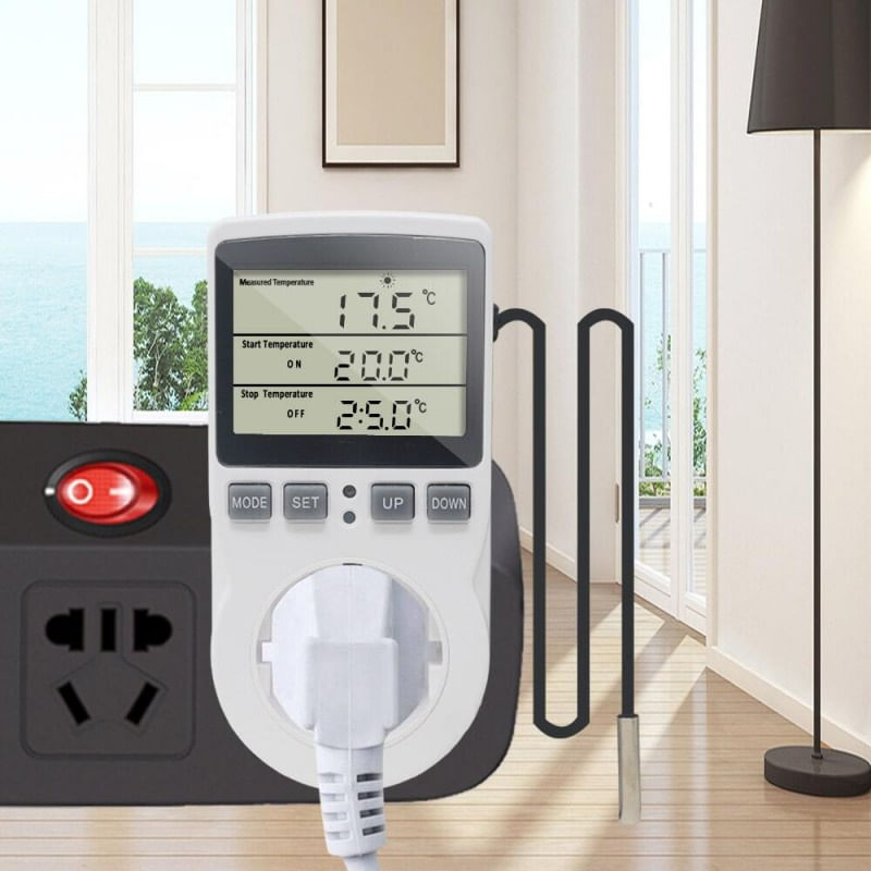 Casa si Gradina - Electrice - Prize - Priza Programabila Techstar® KT3100, Digital Timer, Priza Intrerupator, 230V, 16A, Programabila Timp/Temperatura - Infinity.ro