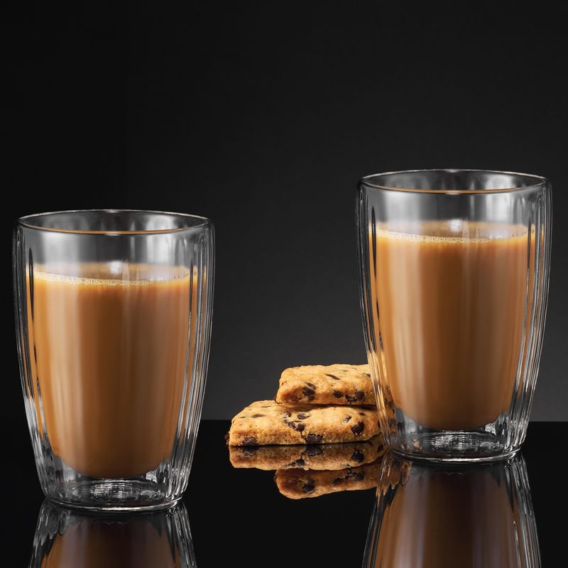 Casa si Gradina - Bucatarie si vesela - Cani si pahare - Pahare - Set 2 pahare AMBITION Curly, 350ml, perete dublu, sticla termorezistenta - Infinity.ro
