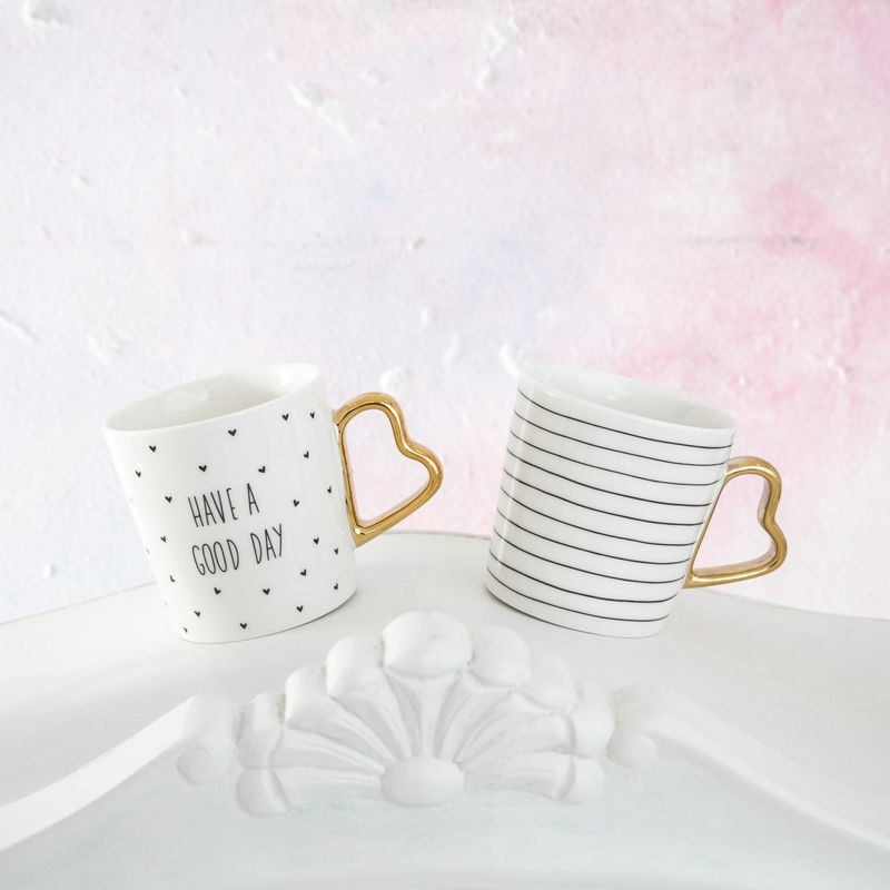 Casa si Gradina - Bucatarie si vesela - Cani si pahare - Cani si cesti - Cana AMBITION Amore, 380ml, portelan, model dungi - Infinity.ro