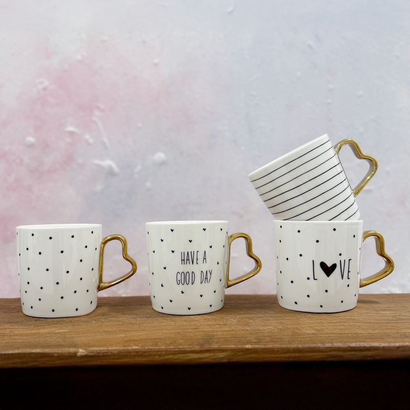 Casa si Gradina - Bucatarie si vesela - Cani si pahare - Cani si cesti - Cana AMBITION Amore, 380ml, portelan, model dungi - Infinity.ro