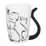 Casa si Gradina - Bucatarie si vesela - Cani si pahare - Cani si cesti - Cana AMBITION Black Cat, 370ml, portelan, model catel si pisica - Infinity.ro