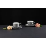 Casa si Gradina - Bucatarie si vesela - Cani si pahare - Cani si cesti - Set servire ceai sau cafea, 12 piese, 6 persoane, portelan gri, AMBITION Sonia - Infinity.ro