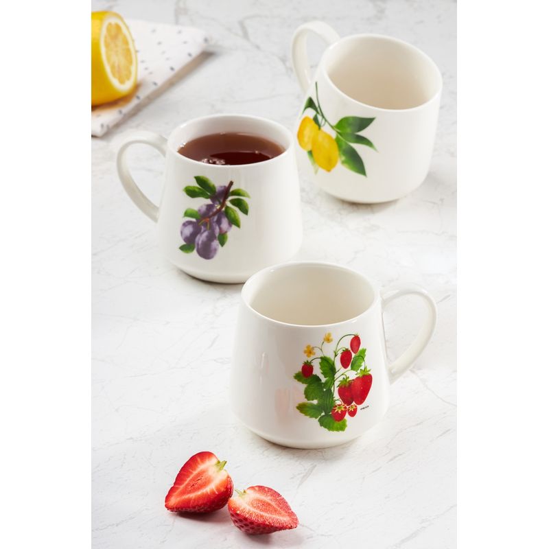 Casa si Gradina - Bucatarie si vesela - Cani si pahare - Cani si cesti - Cana AMBITION Frutti, 460ml, portelan, design capsuni - Infinity.ro