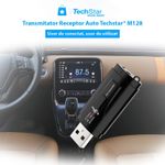 PC, gaming si accesorii - Retelistica - Wireless - Adaptoare wireless - Transmitator receptor auto Techstar® M128, Bluetooth 5.0, Port USB, AUX 3.5 mm, Conectare la sistemul audio auto, Negru - Infinity.ro