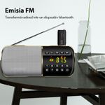 PC, gaming si accesorii - Retelistica - Wireless - Adaptoare wireless - Transmitator receptor auto Techstar® M128, Bluetooth 5.0, Port USB, AUX 3.5 mm, Conectare la sistemul audio auto, Negru - Infinity.ro