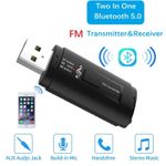 PC, gaming si accesorii - Retelistica - Wireless - Adaptoare wireless - Transmitator receptor auto Techstar® M128, Bluetooth 5.0, Port USB, AUX 3.5 mm, Conectare la sistemul audio auto, Negru - Infinity.ro