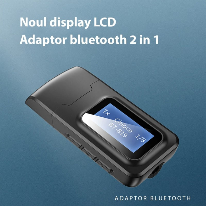 PC, gaming si accesorii - Retelistica - Wireless - Adaptoare wireless - Transmitator receptor audio 2 in 1 Techstar® OT07, Bluetooth 5.0, Afisaj LCD, Port USB, AUX 3.5 mm, Compatibil TV - Infinity.ro