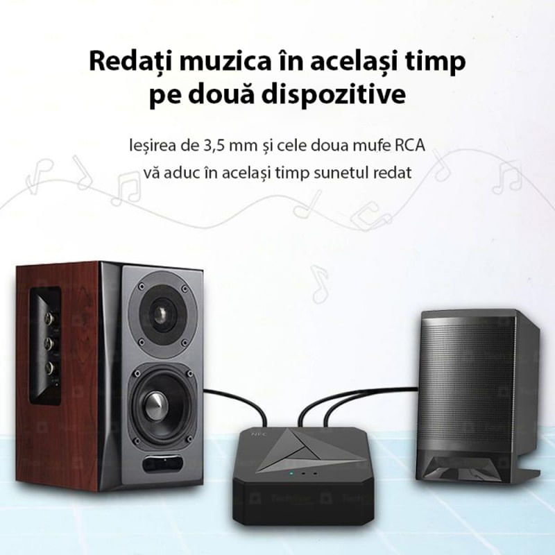 Auto si Moto - Electronice auto - Accesorii electronice auto - Adaptor Bluetooth Techstar® M21, transmitator si receptor pentru TV/PC/Sistem de sunet pentru casa, Jack 3.5mm - Infinity.ro