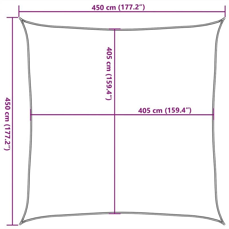 Casa si Gradina - Gradina si terasa - Umbrele si pavilioane - Umbrele - Panza parasolar, portocaliu patrat, 4,5 x 4,5 m, HDPE, 160 g/m² - Infinity.ro