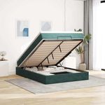 Casa si Gradina - Mobilier - Paturi si accesorii - Paturi - Cadru de pat otoman cu saltea verde inchis 140x190cm catifea - Infinity.ro
