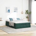 Casa si Gradina - Mobilier - Paturi si accesorii - Paturi - Cadru de pat otoman cu saltea verde inchis 140x190cm catifea - Infinity.ro