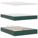 Casa si Gradina - Mobilier - Paturi si accesorii - Paturi - Cadru de pat otoman cu saltea verde inchis 140x190cm catifea - Infinity.ro