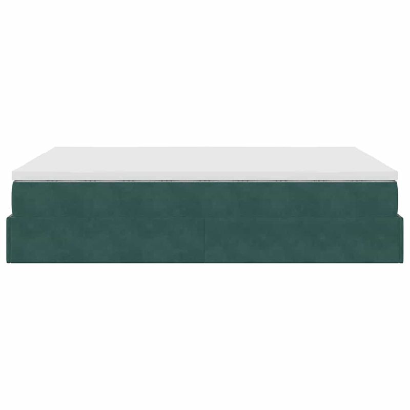 Casa si Gradina - Mobilier - Paturi si accesorii - Paturi - Cadru de pat otoman cu saltea verde inchis 140x190cm catifea - Infinity.ro