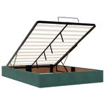Casa si Gradina - Mobilier - Paturi si accesorii - Paturi - Cadru de pat otoman cu saltea verde inchis 140x190cm catifea - Infinity.ro