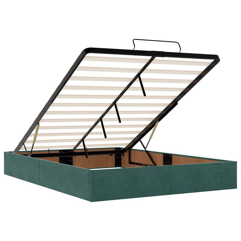 Casa si Gradina - Mobilier - Paturi si accesorii - Paturi - Cadru de pat otoman cu saltea verde inchis 140x190cm catifea - Infinity.ro
