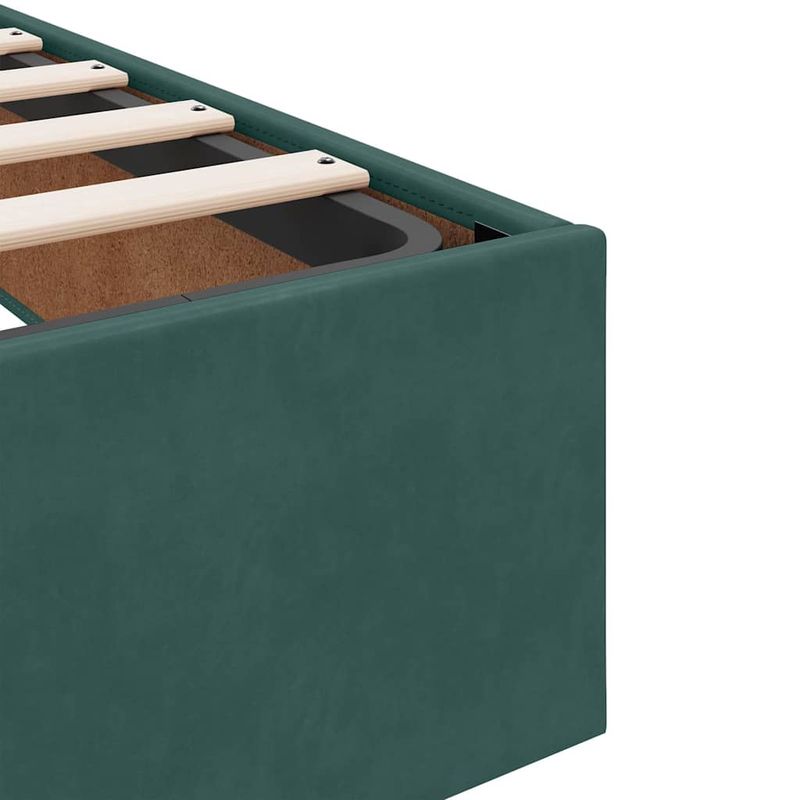 Casa si Gradina - Mobilier - Paturi si accesorii - Paturi - Cadru de pat otoman cu saltea verde inchis 140x190cm catifea - Infinity.ro