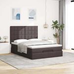Casa si Gradina - Mobilier - Paturi si accesorii - Paturi - Cadru de pat otoman cu saltea tesatura maro inchis 140x190cm - Infinity.ro