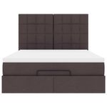 Casa si Gradina - Mobilier - Paturi si accesorii - Paturi - Cadru de pat otoman cu saltea tesatura maro inchis 140x190cm - Infinity.ro