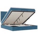 Casa si Gradina - Mobilier - Paturi si accesorii - Paturi - Pat otoman cu saltele si LED-uri Albastru inchis catifea - Infinity.ro