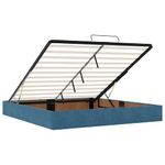 Casa si Gradina - Mobilier - Paturi si accesorii - Paturi - Pat otoman cu saltele si LED-uri Albastru inchis catifea - Infinity.ro