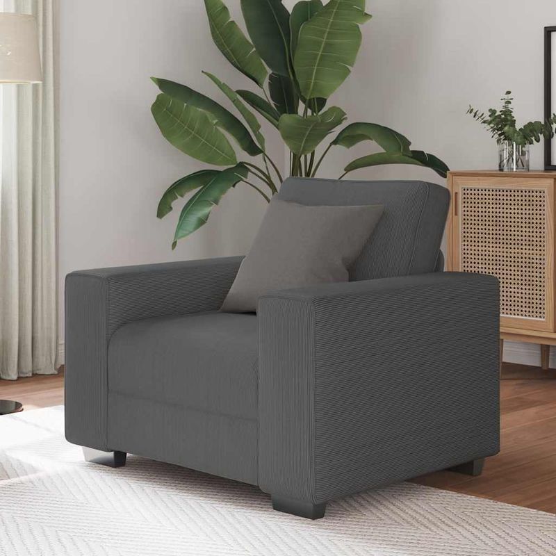 Casa si Gradina - Mobilier - Canapele si coltare - Canapele - Canapea Scaun Gri inchis 59 cm tesatura velur - Infinity.ro