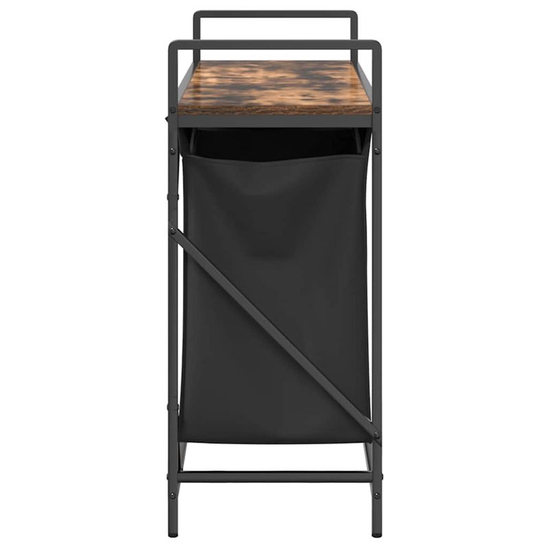 Market - Spalare si intretinere rufe - Uscatoare de rufe si accesorii - Cos de rufe 2 compartimente cu raft stejar fumuriu - Infinity.ro