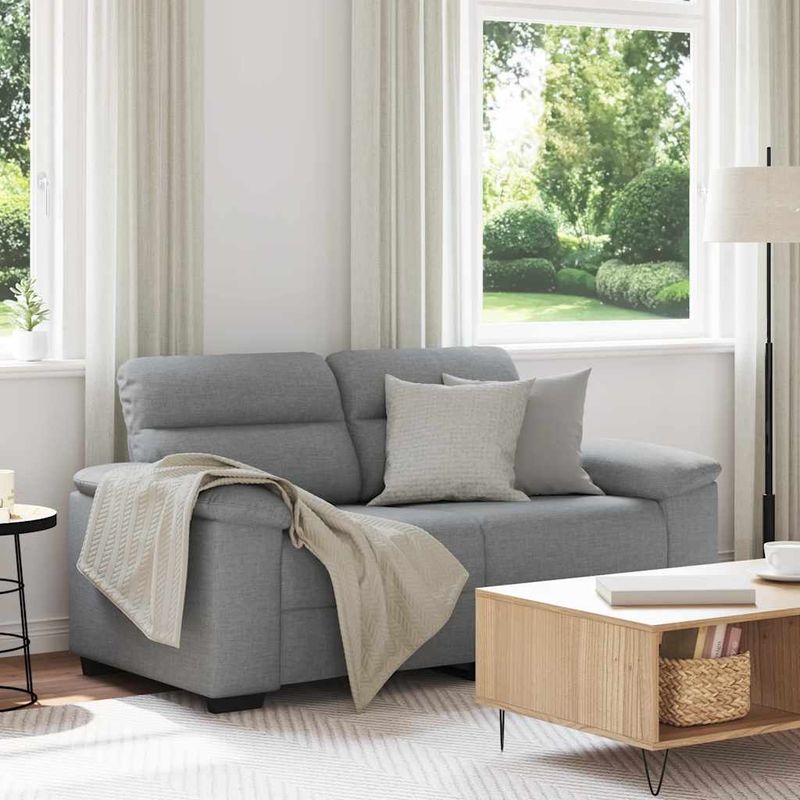 Casa si Gradina - Mobilier - Canapele si coltare - Canapele - Canapea cu 2 locuri, tesatura gri deschis, 120 cm - Infinity.ro