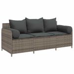 Casa si Gradina - Gradina si terasa - Mobilier exterior - Canapele si fotolii gradina - Canapea de gradina cu perne, cu 3 locuri, gri, poliratan - Infinity.ro