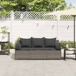 Casa si Gradina - Gradina si terasa - Mobilier exterior - Canapele si fotolii gradina - Canapea de gradina cu perne, cu 3 locuri, gri, poliratan - Infinity.ro