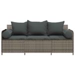Casa si Gradina - Gradina si terasa - Mobilier exterior - Canapele si fotolii gradina - Canapea de gradina cu perne, cu 3 locuri, gri, poliratan - Infinity.ro