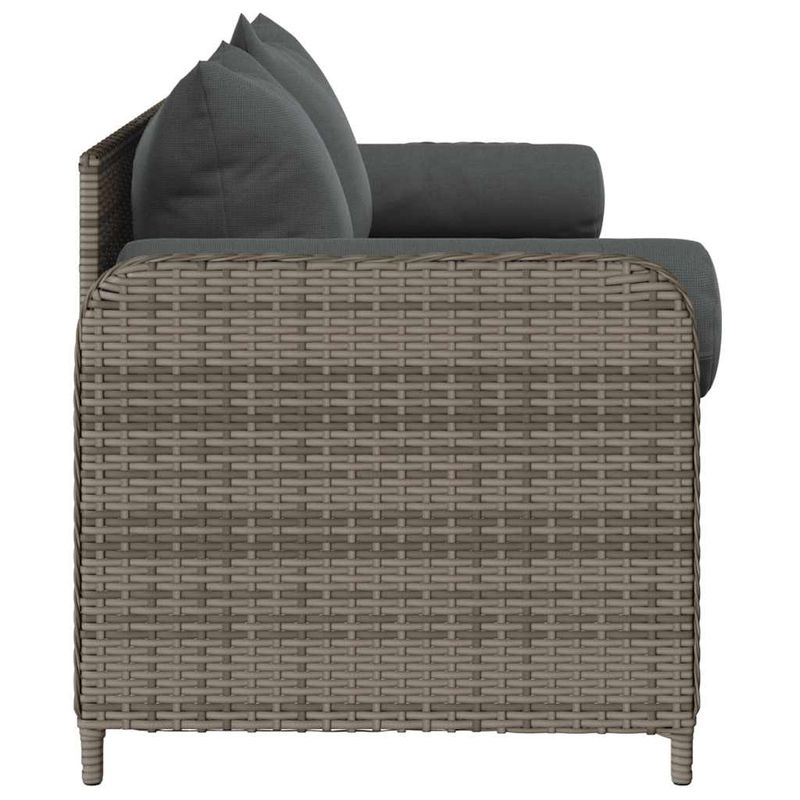 Casa si Gradina - Gradina si terasa - Mobilier exterior - Canapele si fotolii gradina - Canapea de gradina cu perne, cu 3 locuri, gri, poliratan - Infinity.ro