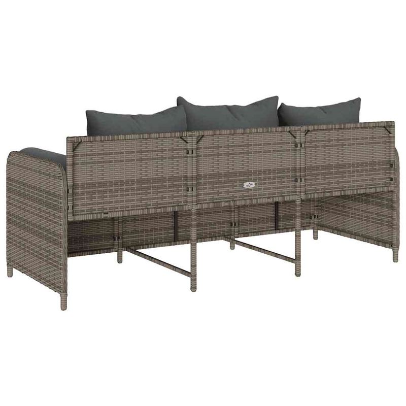 Casa si Gradina - Gradina si terasa - Mobilier exterior - Canapele si fotolii gradina - Canapea de gradina cu perne, cu 3 locuri, gri, poliratan - Infinity.ro
